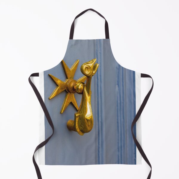 Item preview, Golden Door Handle With Star Backplate On Blue Wooden Door – Close Up Detail designed and sold by Nmallia.