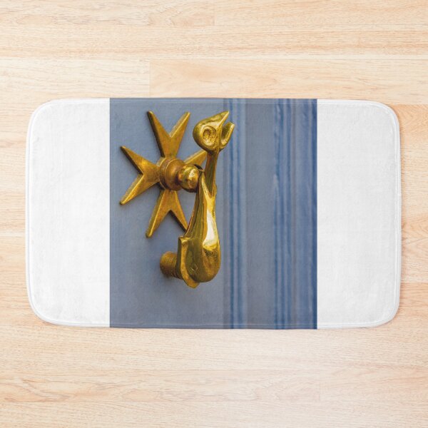 Item preview, Golden Door Handle With Star Backplate On Blue Wooden Door – Close Up Detail designed and sold by Nmallia.