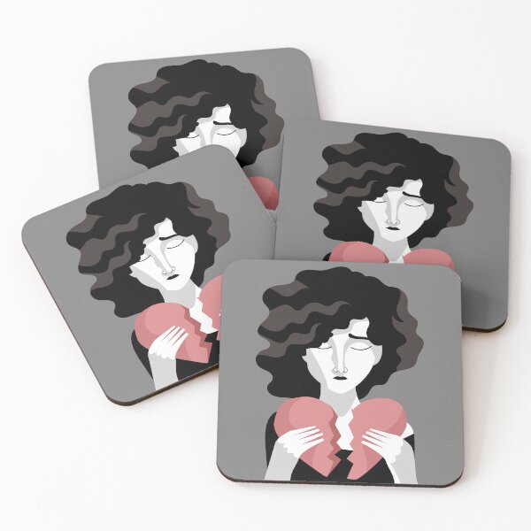 Item preview, woman joining two pieces of a broken heart designed and sold by matintheworld ( delcarmat ).
