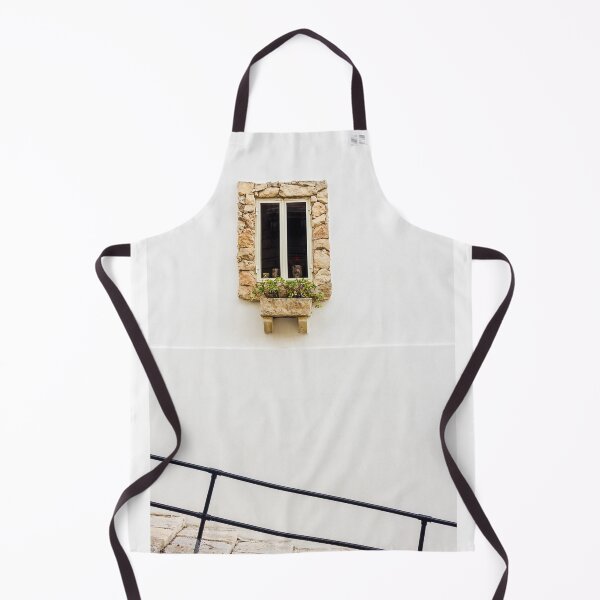 Item preview, White Wall With Stone Window Frame and Planter: Minimal, Quiet Urban Architecture designed and sold by Nmallia.