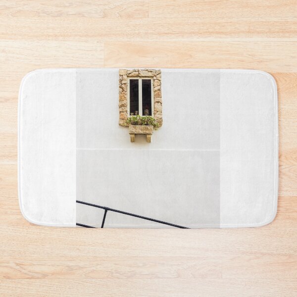 Item preview, White Wall With Stone Window Frame and Planter: Minimal, Quiet Urban Architecture designed and sold by Nmallia.