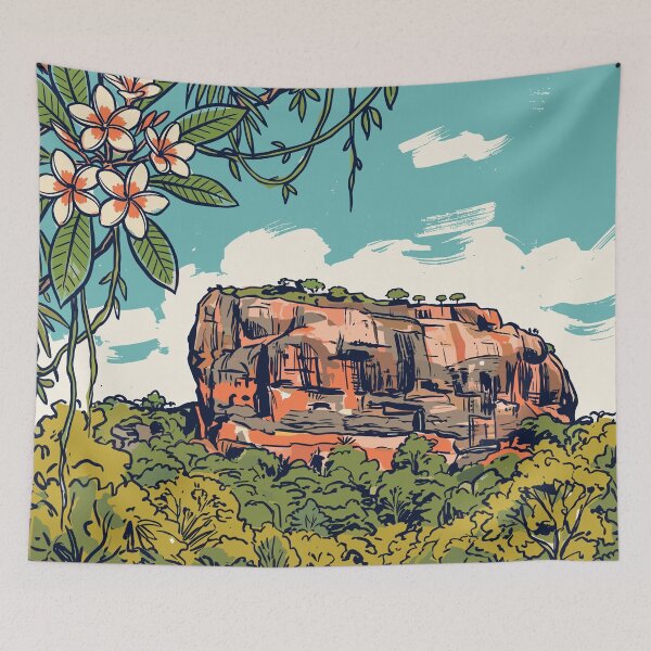 Item preview, Sigiriya Vintage Retro Sri Lanka Travel designed and sold by RareDeerArt.