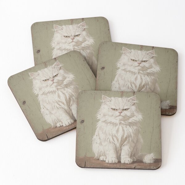 Item preview, Disgruntled Persian Folk Cat designed and sold by PictorialWhimsy.
