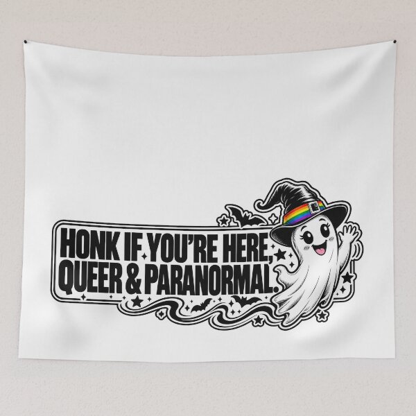 Item preview, BUMPS IN THE ROAD COLLECTION - ⭐ HALLOWEEN EDITION ⭐ - HONK IF YOU’RE HERE, QUEER & PARANORMAL. - LGBT PRIDE designed and sold by WheelieGdArt.