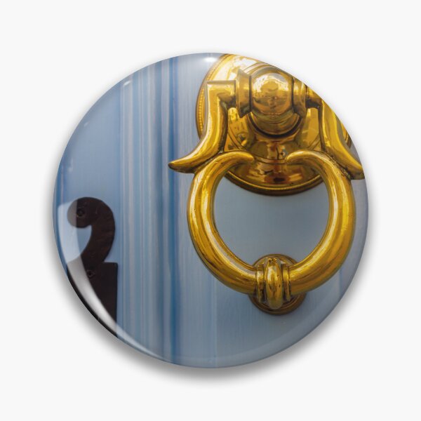 Item preview, Elegant Blue Door With Shiny Gold Knocker And Classic Black Door Number Plate designed and sold by Nmallia.