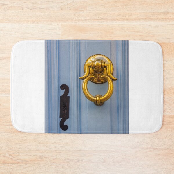 Item preview, Elegant Blue Door With Shiny Gold Knocker And Classic Black Door Number Plate designed and sold by Nmallia.