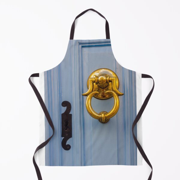 Item preview, Elegant Blue Door With Shiny Gold Knocker And Classic Black Door Number Plate designed and sold by Nmallia.