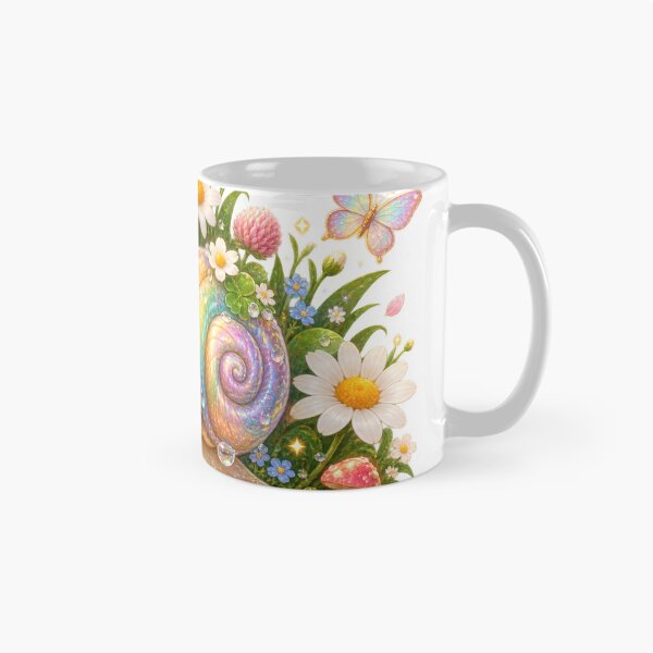 Item preview, Whimsical Rainbow Snail Garden Illustration designed and sold by jgvisualarts.
