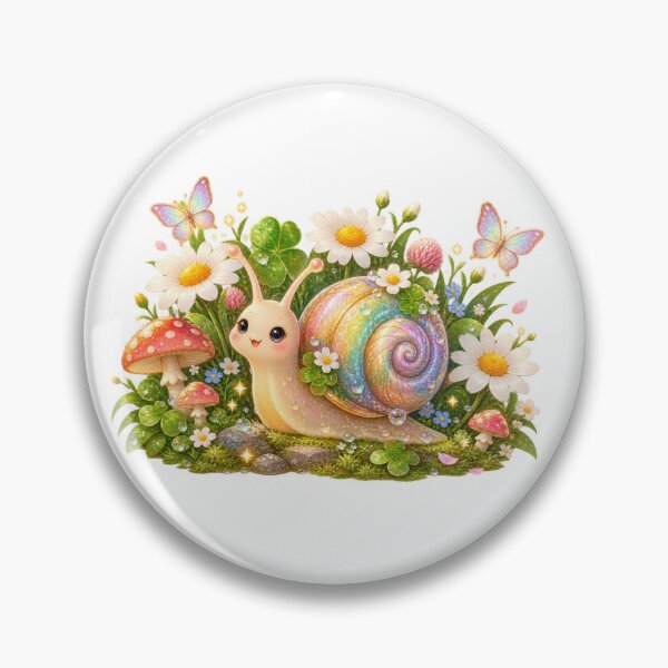 Item preview, Whimsical Rainbow Snail Garden Illustration designed and sold by jgvisualarts.