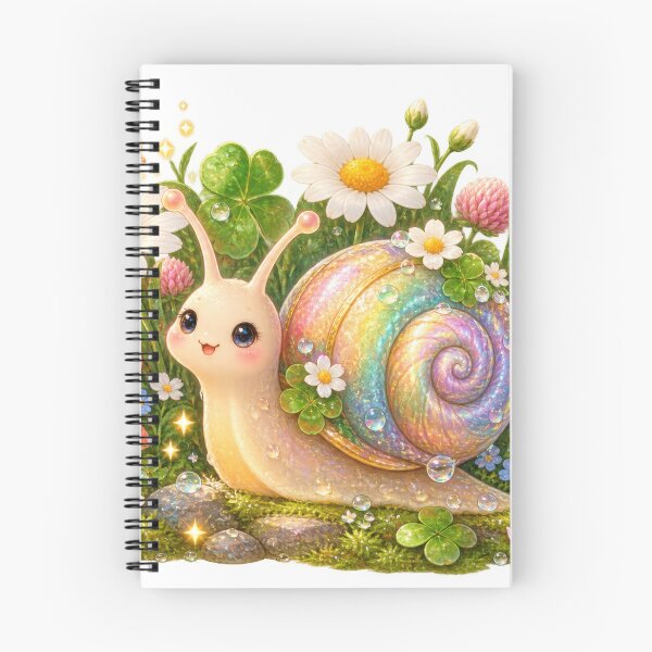 Item preview, Whimsical Rainbow Snail Garden Illustration designed and sold by jgvisualarts.