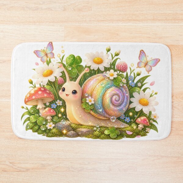 Item preview, Whimsical Rainbow Snail Garden Illustration designed and sold by jgvisualarts.