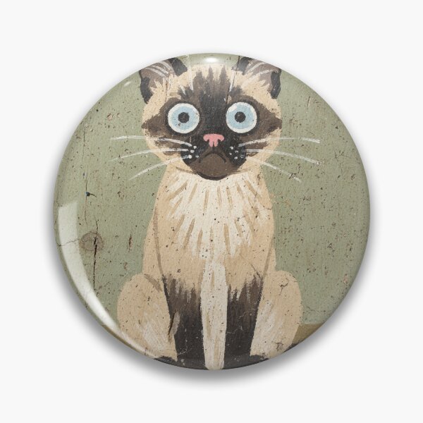 Item preview, Startled Siamese Folk Cat designed and sold by PictorialWhimsy.