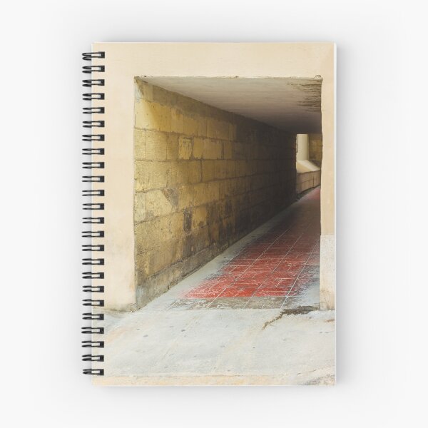 Item preview, Sunlit Archway Tunnel With Red Tile Floor and Stone Wall in Outdoor Corridor designed and sold by Nmallia.