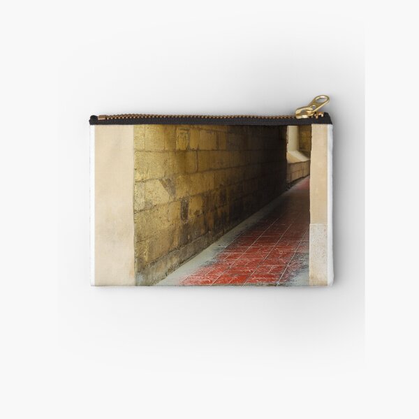 Item preview, Sunlit Archway Tunnel With Red Tile Floor and Stone Wall in Outdoor Corridor designed and sold by Nmallia.
