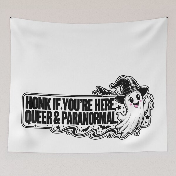 Item preview, BUMPS IN THE ROAD COLLECTION - ⭐ HALLOWEEN EDITION ⭐ - HONK IF YOU’RE HERE, QUEER & PARANORMAL. designed and sold by WheelieGdArt.