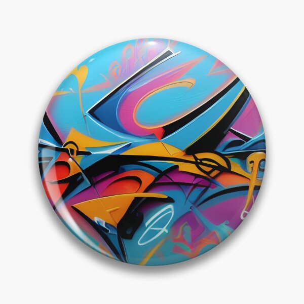 Item preview, Cerulean Blue & Scarlet Wildstyle - Orchid Street Art Mural | 044 designed and sold by City Graffix Design Co..