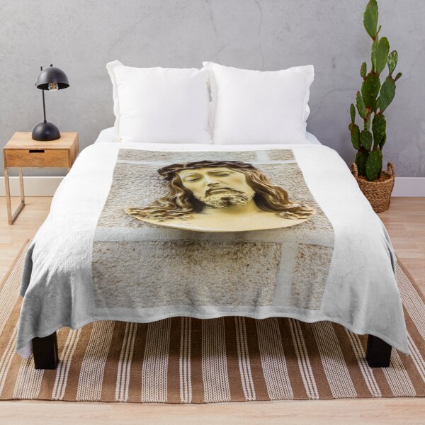 Item preview, Bust of Jesus Christ Sculpture Portrait With Long Hair and Serene Expression on Wall designed and sold by Nmallia.
