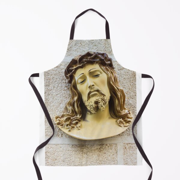 Item preview, Bust of Jesus Christ Sculpture Portrait With Long Hair and Serene Expression on Wall designed and sold by Nmallia.
