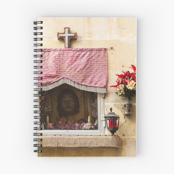 Item preview, Religious Shrine Window Altar With Flowers, Cross and Lanterns on Rustic Wall designed and sold by Nmallia.