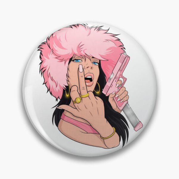Item preview, Sassy Pink Baddie Girl Middle Finger designed and sold by Vicky021.