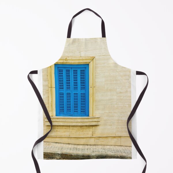 Item preview, Bright Blue Window Shutters Set in Beige Stone Wall with Frame and Sill designed and sold by Nmallia.