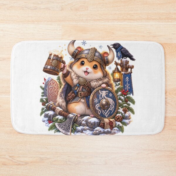 Item preview, Viking Warrior Hamster Nordic Winter designed and sold by jgvisualarts.