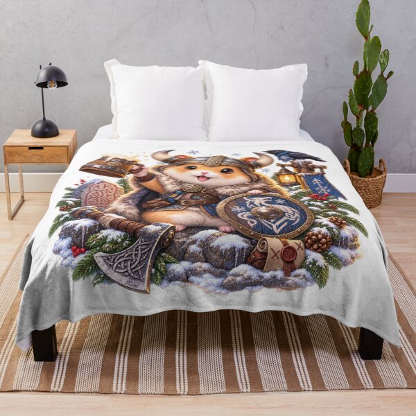 Item preview, Viking Warrior Hamster Nordic Winter designed and sold by jgvisualarts.