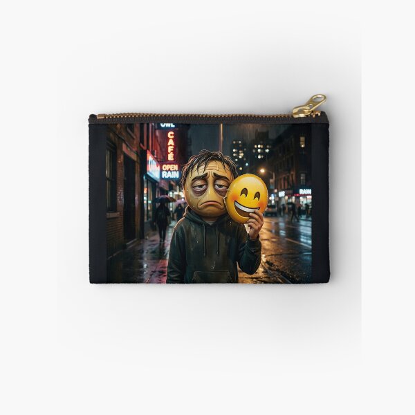 Item preview, Hiding Sadness Behind Smile Mask Rain City Portrait designed and sold by Michaelragheb.