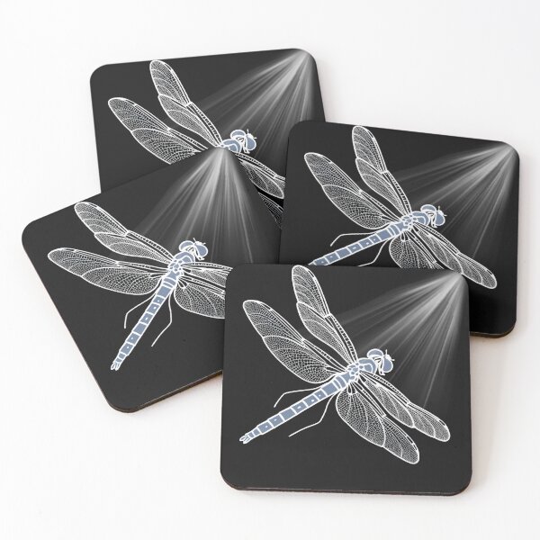 Item preview, Mystical Neon Blue Dragonfly Flying to the Light Celestial Art designed and sold by mimikaka.
