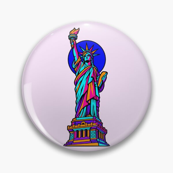 Item preview, Neon Statue of Liberty New York City Geometric Art designed and sold by KungPowUnicorn.