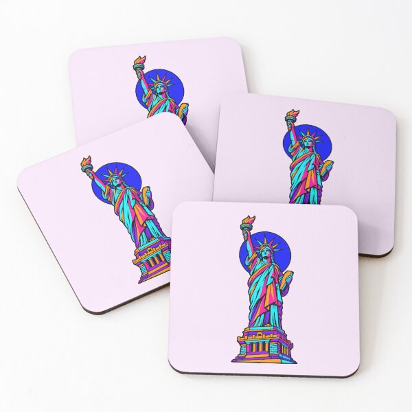 Item preview, Neon Statue of Liberty New York City Geometric Art designed and sold by KungPowUnicorn.