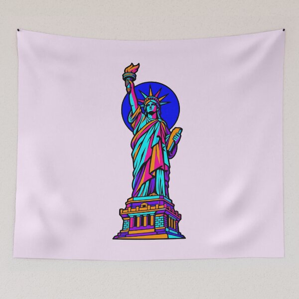 Item preview, Neon Statue of Liberty New York City Geometric Art designed and sold by KungPowUnicorn.