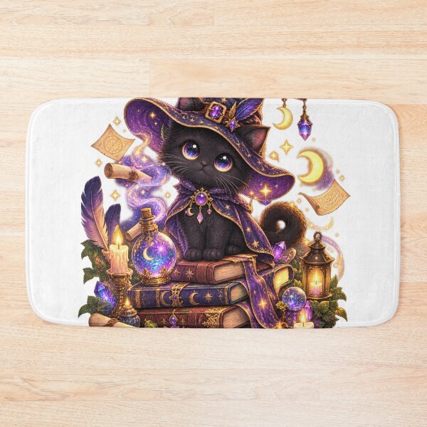 Item preview, Mystical Black Cat Wizard Witch designed and sold by jgvisualarts.