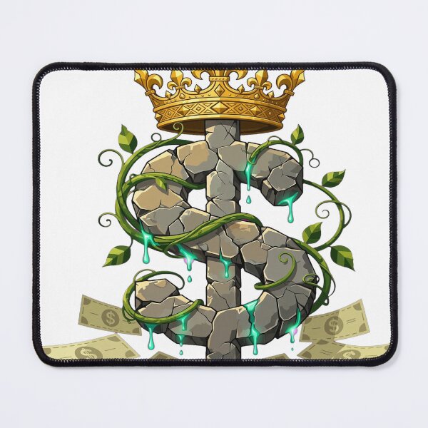 Item preview, Stone Dollar Crown Fantasy - Cracked Dollar With Vines And Crown designed and sold by VYBE DARK Studio.