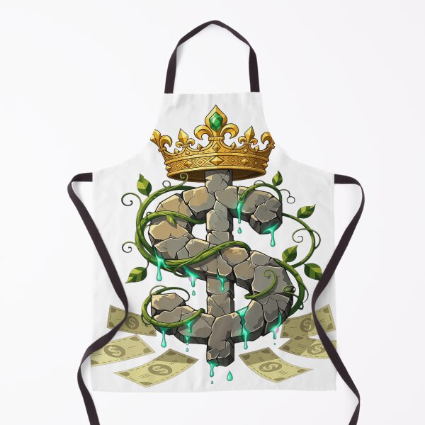 Item preview, Stone Dollar Crown Fantasy - Cracked Dollar With Vines And Crown designed and sold by VYBE DARK Studio.