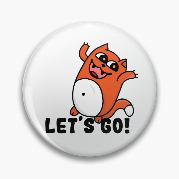 Item preview, Let’s Go! | Funny Energetic Cat Sticker designed and sold by Creatory.studio.