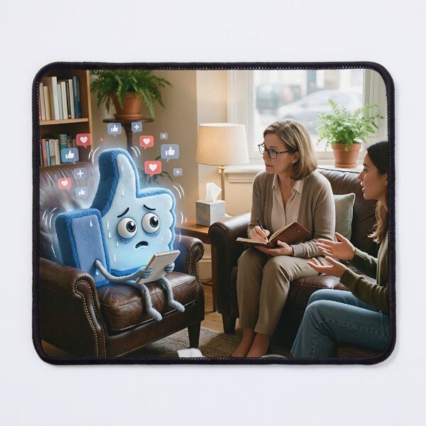 Item preview, Thumbs Up Like Button In Therapy Overwhelmed Humor  designed and sold by Michaelragheb.