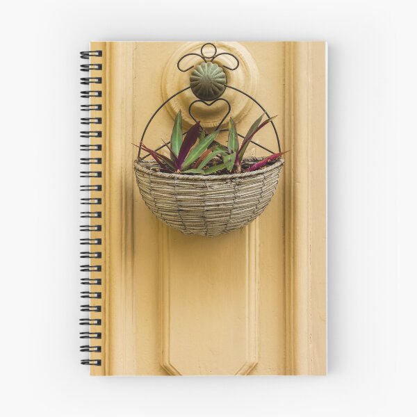 Item preview, Decorative Wicker Plant Basket Wall Mounted on Yellow Door with Green and Purple Leaves for Home Décor designed and sold by Nmallia.