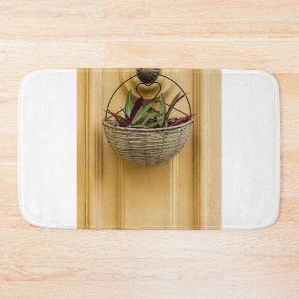 Item preview, Decorative Wicker Plant Basket Wall Mounted on Yellow Door with Green and Purple Leaves for Home Décor designed and sold by Nmallia.