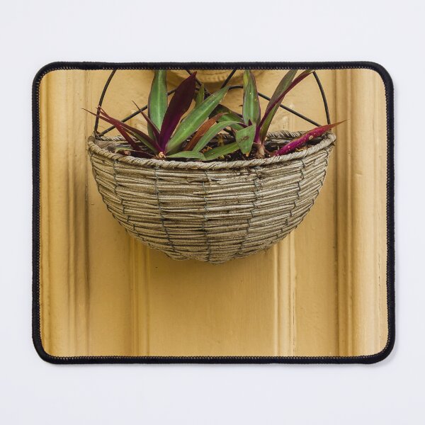 Item preview, Decorative Wicker Plant Basket Wall Mounted on Yellow Door with Green and Purple Leaves for Home Décor designed and sold by Nmallia.