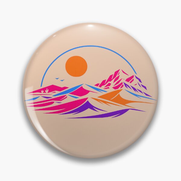 Item preview, Neon Desert Landscape Synthwave Dunes Mountains Sun Art designed and sold by KungPowUnicorn.