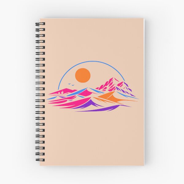 Item preview, Neon Desert Landscape Synthwave Dunes Mountains Sun Art designed and sold by KungPowUnicorn.