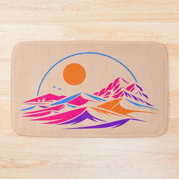 Item preview, Neon Desert Landscape Synthwave Dunes Mountains Sun Art designed and sold by KungPowUnicorn.