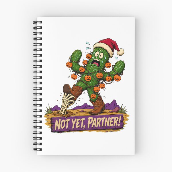 Item preview, Funny Western Halloween Christmas Cactus Skeleton designed and sold by chattsuede.