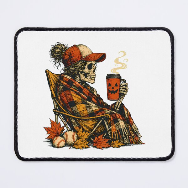 Item preview, Cozy Fall Baseball Skeleton Mom Bleacher Coffee designed and sold by chattsuede.
