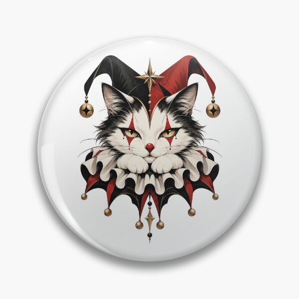 Item preview, Royal Jester Cat – Dramatic Harlequin Feline Portrait designed and sold by zzz888.