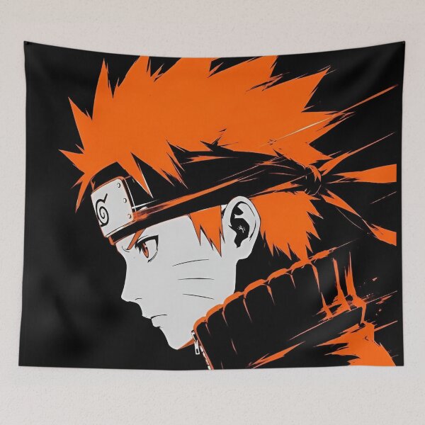 Item preview, Orange Ninja Warrior – Bold Minimal Anime Aesthetic designed and sold by Dyan4.