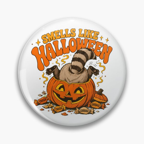 Item preview, Smells Like Halloween Raccoon Trash Panda Pumpkin designed and sold by chattsuede.