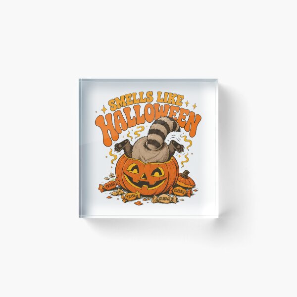 Item preview, Smells Like Halloween Raccoon Trash Panda Pumpkin designed and sold by chattsuede.