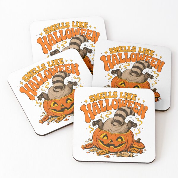 Item preview, Smells Like Halloween Raccoon Trash Panda Pumpkin designed and sold by chattsuede.